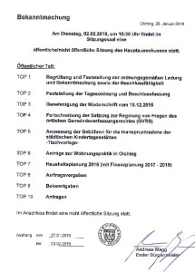 Info aus dem Rathaus Olching: Hauptausschuss