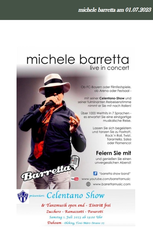 Michaele Barretta im Dahoam am 1.7.23 OlchingBlog ein Service