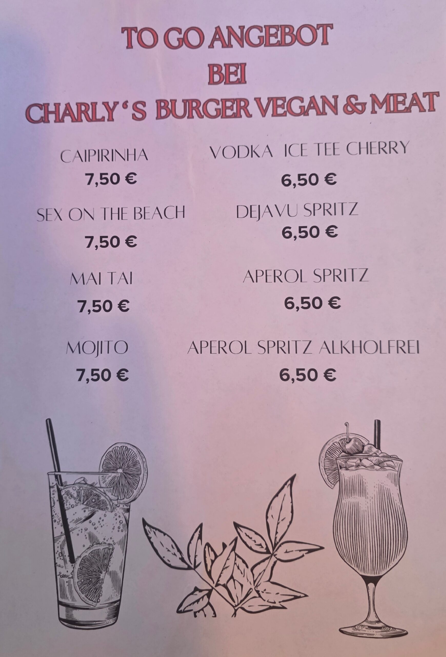 COCKTAIL TO GO – BEI CHARLY´S BURGR – AUF DER INSEL IN OLCHING