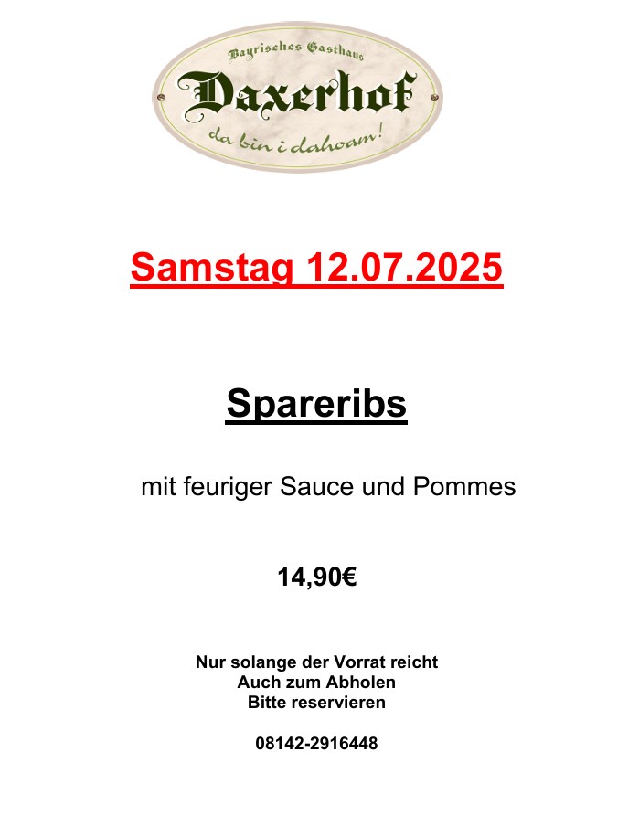 Daxerhof – Spareribs 1207