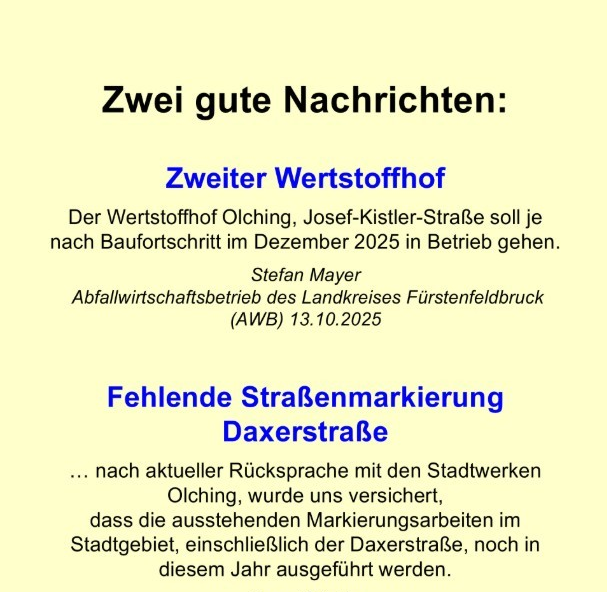 Es gibt auch Positives zu berichten