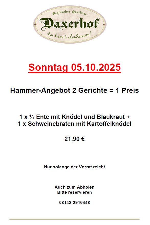 Hammerangebot im Daxerhof