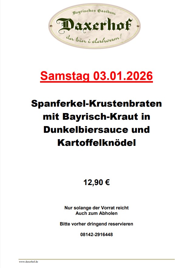 Daxerhof – Spanferkel-Krustenbraten