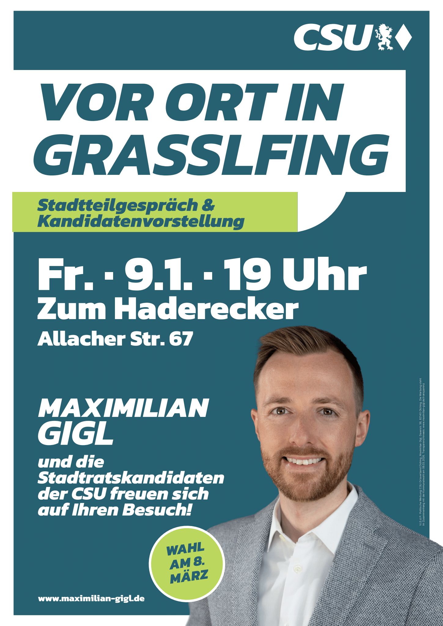 Kommunalwahl am 8. März 2026  Einladung zum Stadtteilgespräch in Grasslfing!