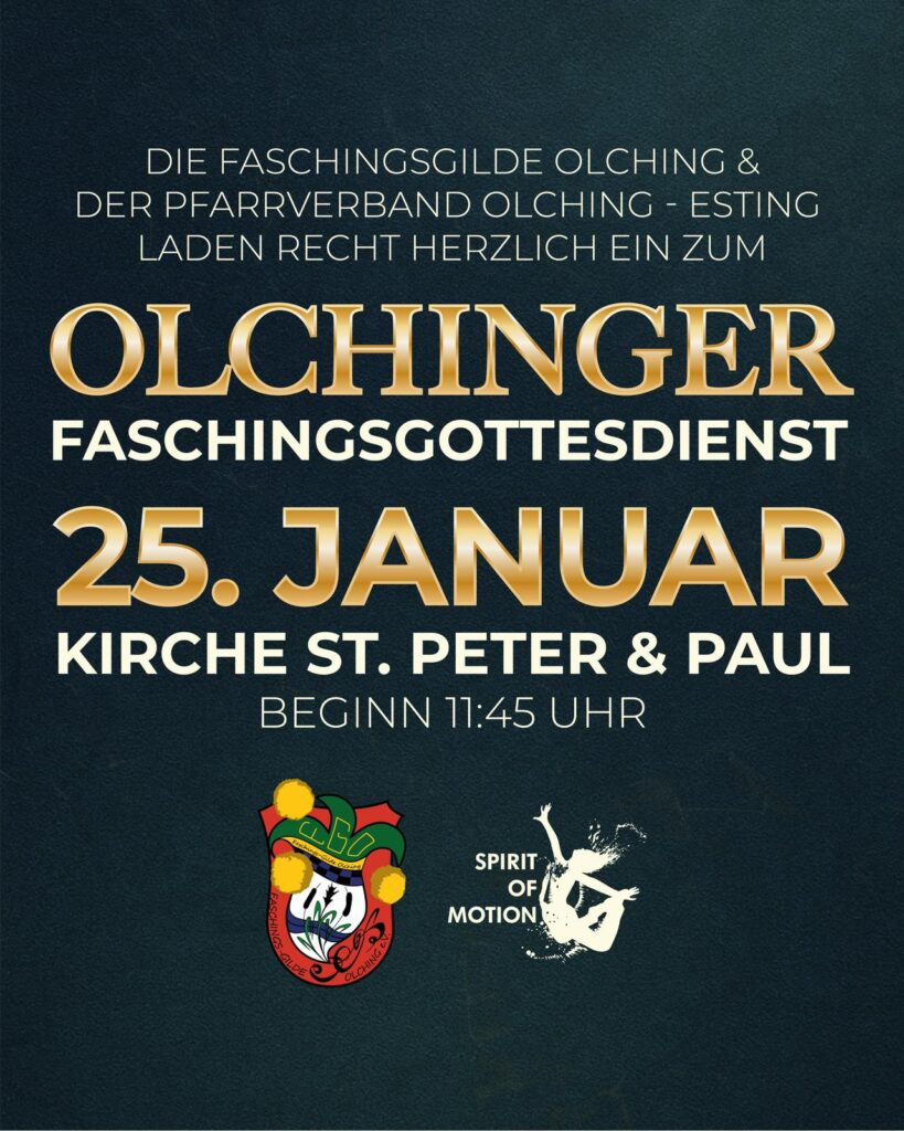 Einladung zum Faschingsgottesdienst der Faschingsgilde Olching e.V.