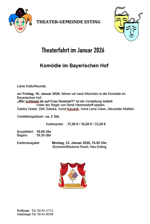 Theater-Gemeinde Esting im Januar 2026