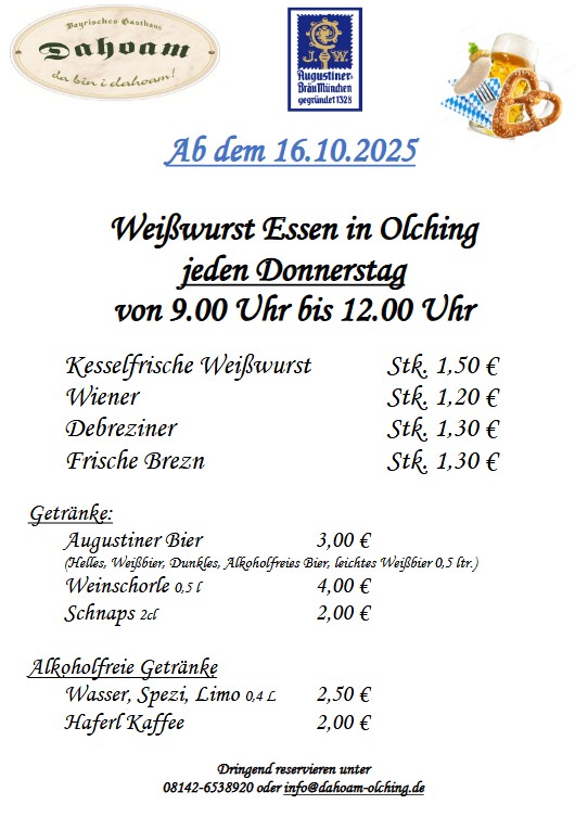 Weißwurst Essen in Olching