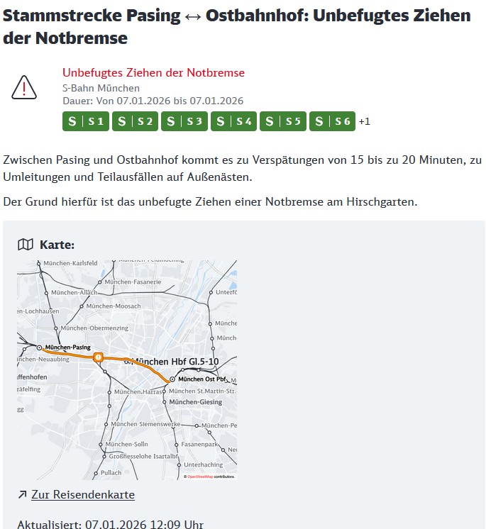 Störung – S-Bahn – Stammstrecke