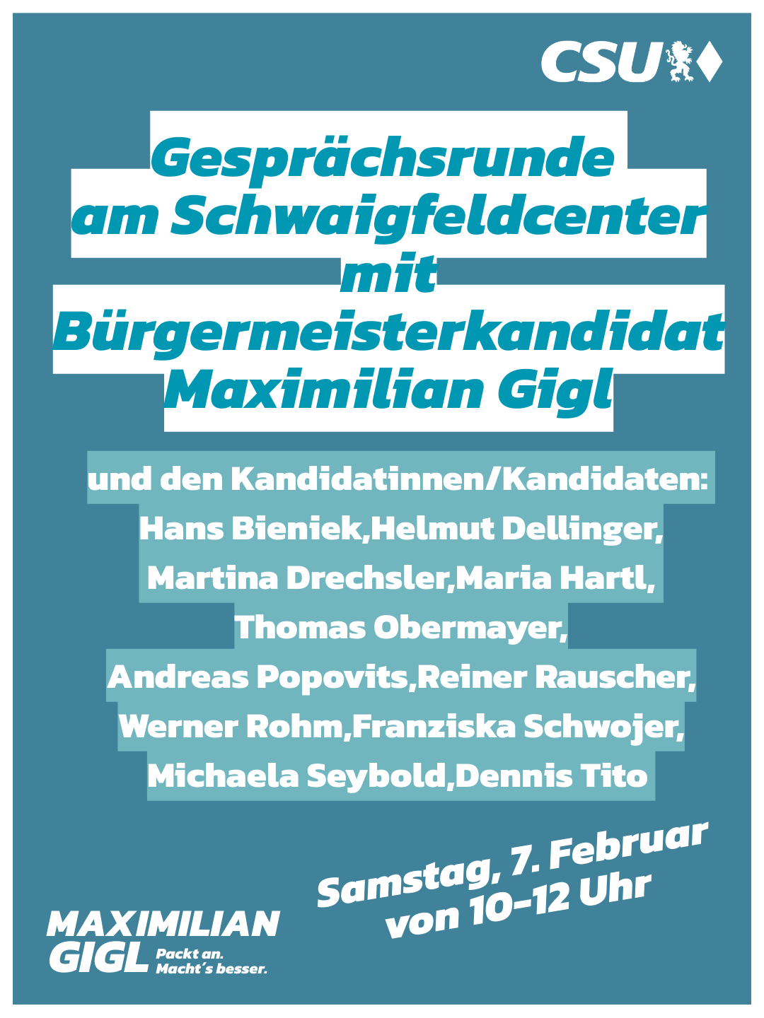 CSU – Gesprächsrunde / Infostand am 7. Februar 2026