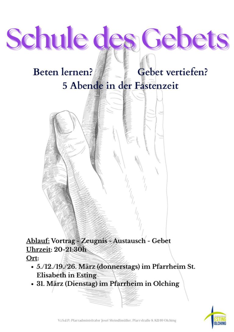 Kath. Kirche Olching: Herzliche Einladung zur Schule des Gebets 