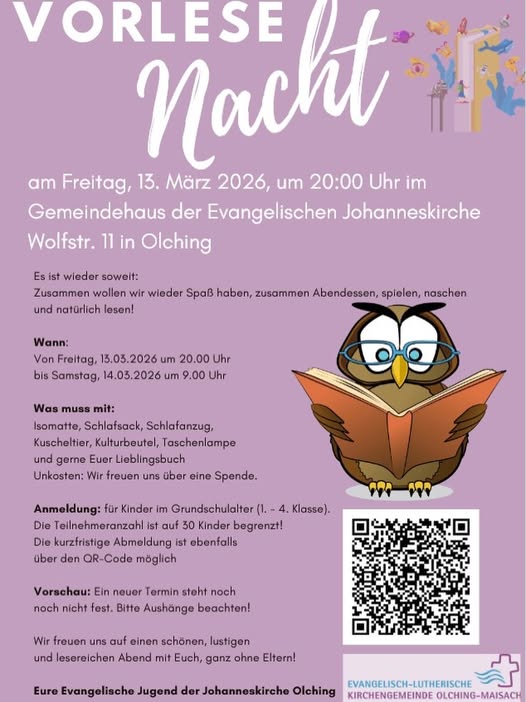 Vorlesenacht für Grundschulkinder