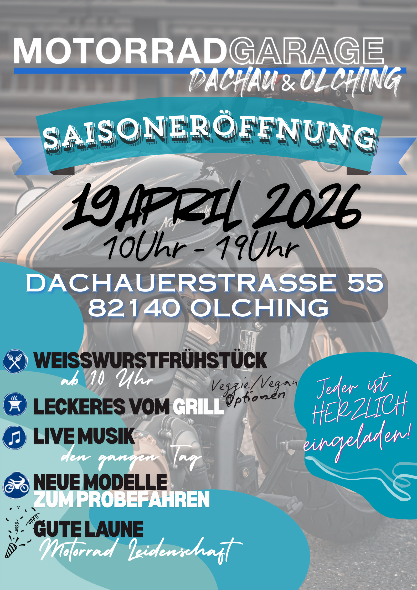 Saisoneröffnung in Olching bei unserer Motorradgarage ….
