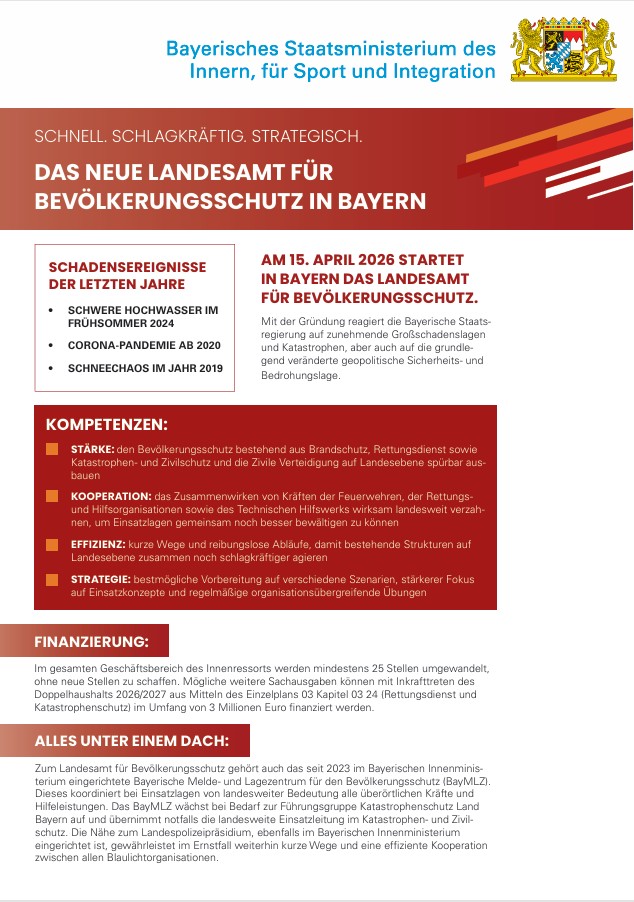 DAS NEUE LANDESAMT FÜR BEVÖLKERUNGSSCHUTZ IN BAYERN