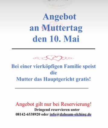 Am Muttertag im Dahoam …