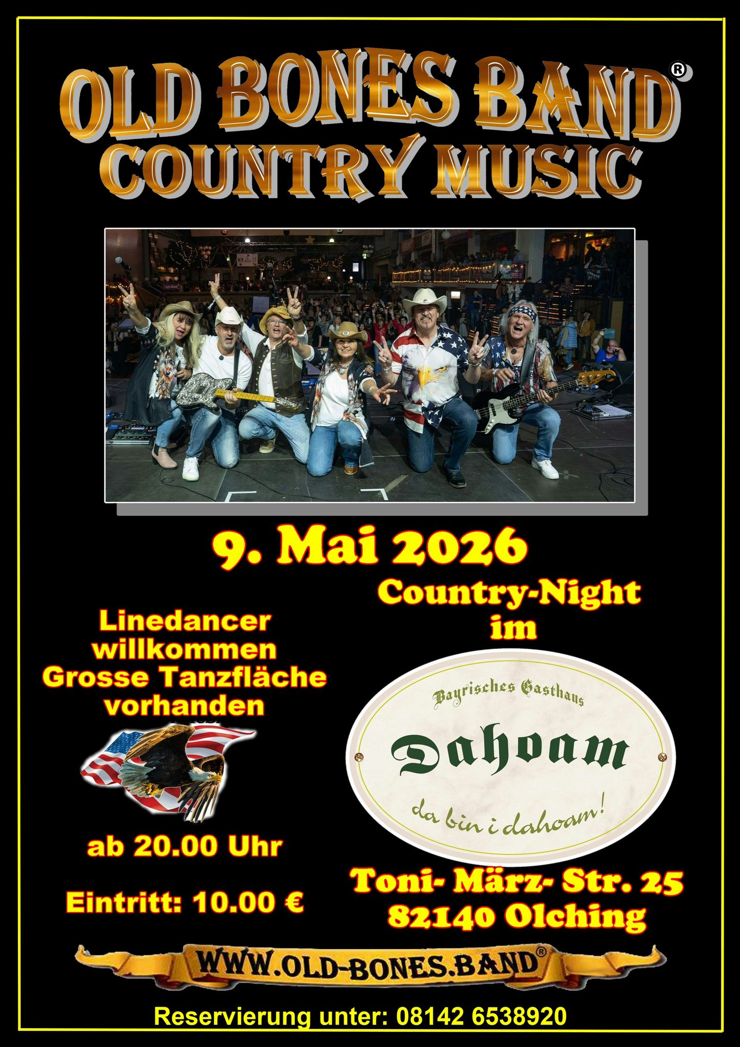 Let’s go Country – Save the Date – Old Bones Band live im Dahoam