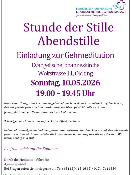 ev. Kirche Olching: Stunde der Stille