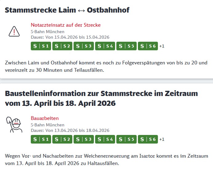 S-Bahn – Stammstrecke – Heute früh
