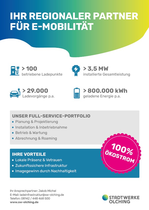 Stadtwerke Olching – unser Partner für E-Mobilität in Olching und Umgebung