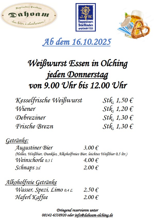 Unschlagbares Weisswurst-Essen im DAHOAM