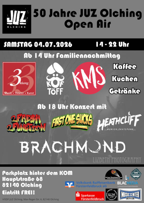 JUZ Open Air feiert 50 Jahre Jugendzentrum Olching