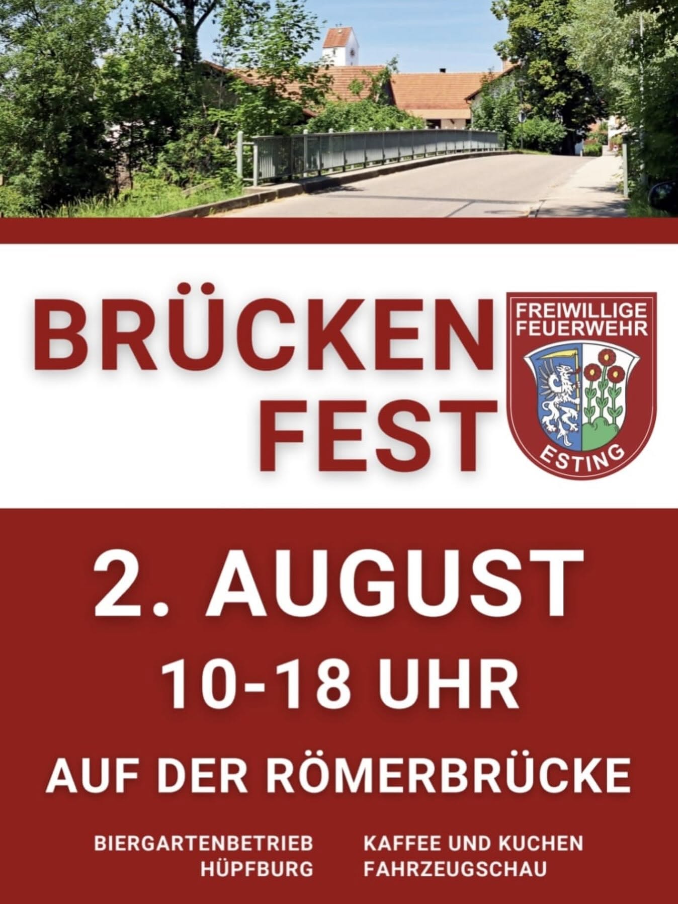 Einladung zum Brückenfest der Freiwilligen Feuerwehr Esting