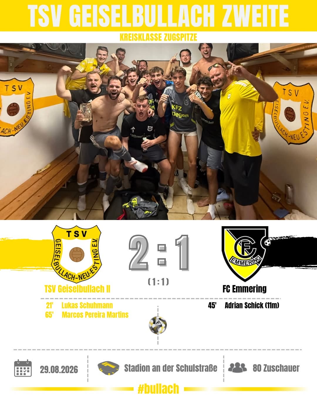 TSV Geiselbullach – +++Zweite gewinnt gegen Emmering+++