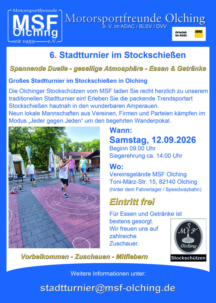 6. Stadtturnier im Stockschießen - 12.09.2026 09:00 bis ca. 14 Uhr