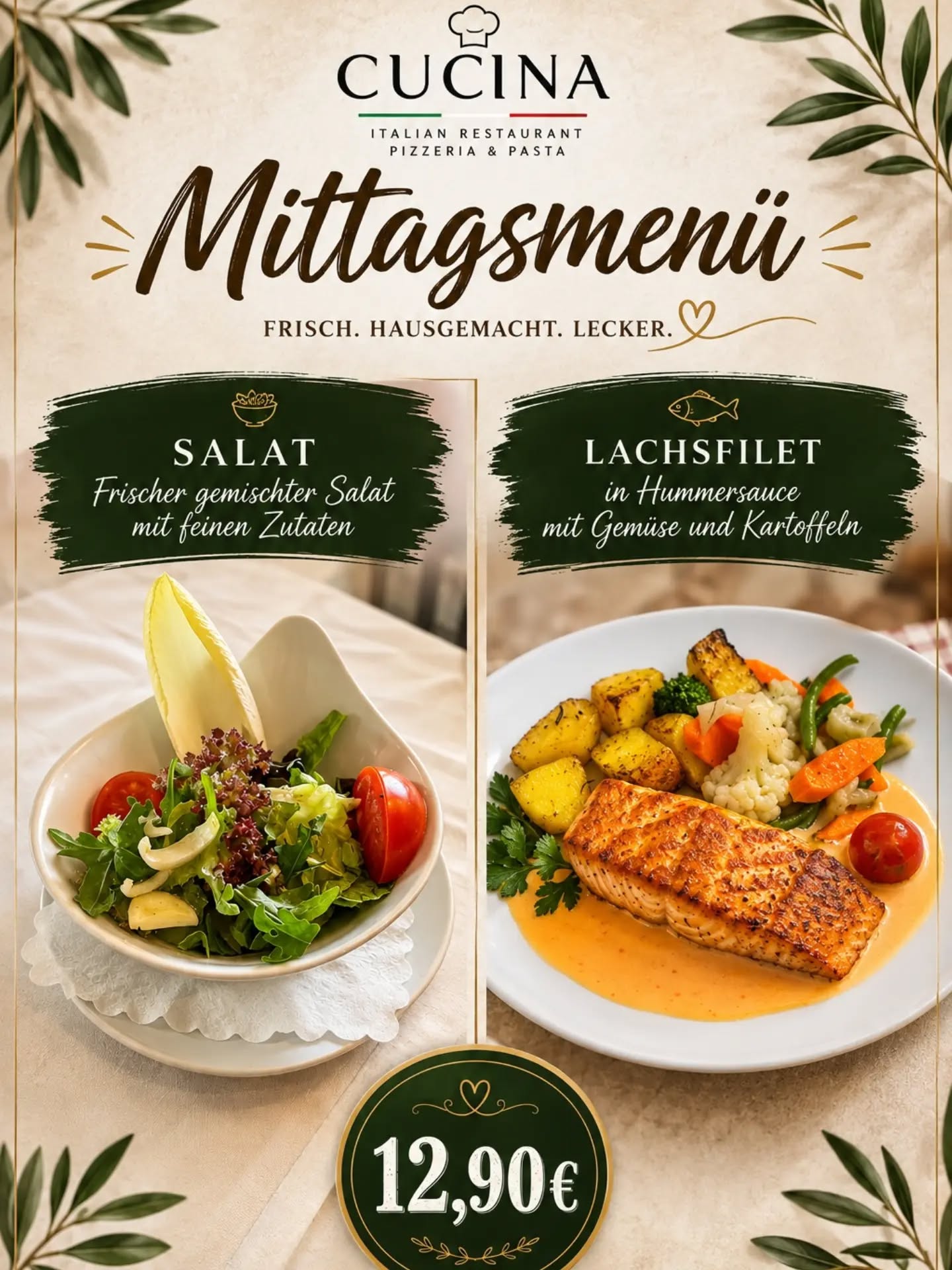 Mittagsmenü im CUCINA in Maisach am Bahnhof