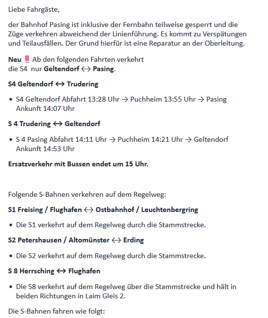 Ersatzprogramm Stammstrecke/Gesamtnetz: Reparatur an der Oberleitung