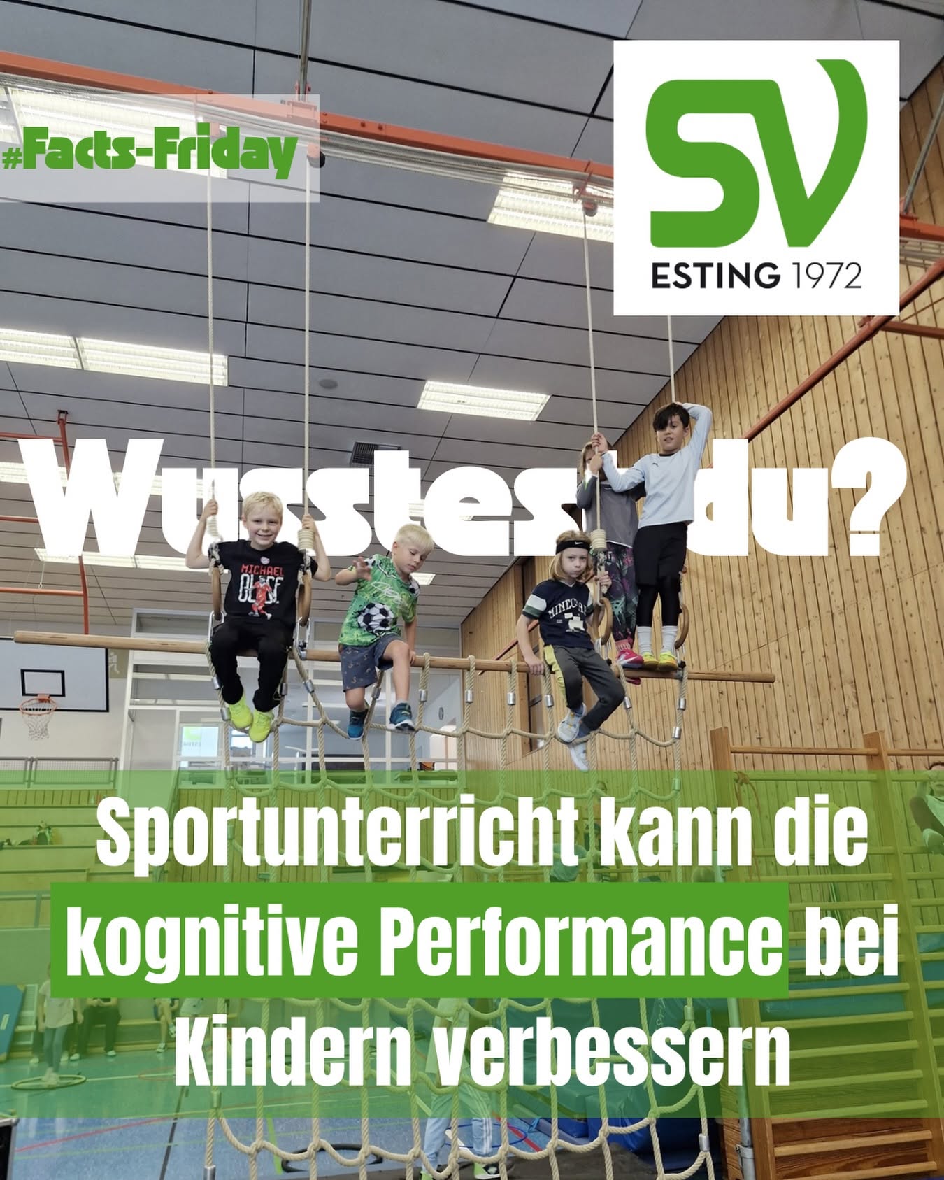 SV Esting -Sportunterricht kann die Lernperformance von Kindern positiv beeinflussen.