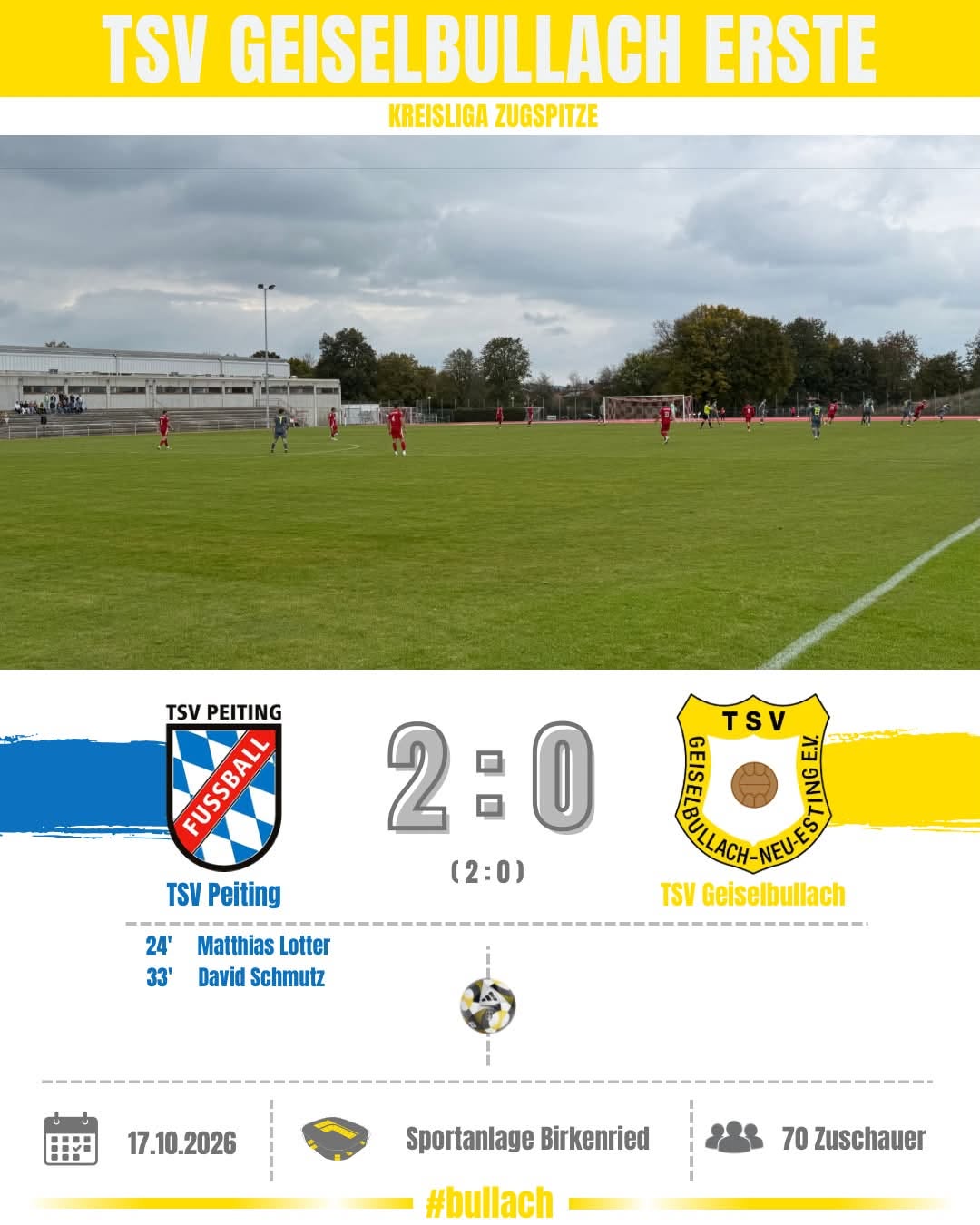 TSV Geiselbullach- +++Bullach geht in Peiting leer aus+++